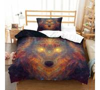 SkyClouf Wolf Three-dimensional Printing Bedding Bedding Ensemble Wolf Quilt Cover Ultra-fine Fiber Encased with Zipper Plush And Low-maintenance Single（135x200cm）