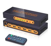 SkycropHD 4K@60Hz 5 Port HDMI Switch with Remote, Premium 5 in 1 Out 4Kx2K HDMI Auto Switcher, Support HDR10, Dolby Vision, Dolby Atmos, HDCP2.2 and CEC