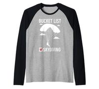 Skydiving Bucket List Sky Diving Diver Skydiver Raglan Baseball Tee