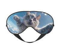 Skydiving Cat Fisheye View Sleep Mask, Eye Masks for Sleep Double-Sided, Sleep Masks for Women Men, Blackout Eye Covers for Sleeping, Travel