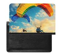 Skydiving Colorful Sunset Sports Passport Holder for Men Women PU Leather Passport Cover Travel Wallet