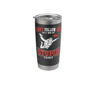 Skydiving Don't Follow Me I Do Stupid Things Stainless Steel Insulated Tumbler