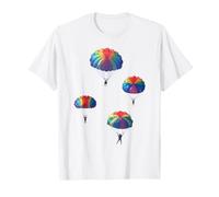 Skydiving Lover Rainbow Parachutes Parachuting in Formation T-Shirt