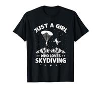 Skydiving Passionate Girl Adventure Lover Sky High Dreams T-Shirt
