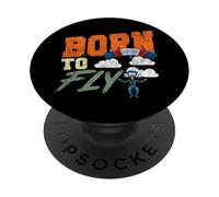 Skydiving Retro Vintage Born To Fly PopSockets Adhesive PopGrip