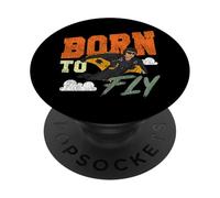 Skydiving Retro Vintage Born To Fly PopSockets Adhesive PopGrip