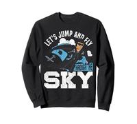 Skydiving Retro Vintage Let's Jump And Fly Through The Sky Sweatshirt