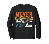 Skydiving Retro Vintage Never Miss A Chance to Fly Long Sleeve T-Shirt