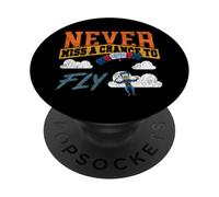 Skydiving Retro Vintage Never Miss A Chance To Fly PopSockets Adhesive PopGrip