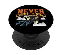 Skydiving Retro Vintage Never Miss A Chance To Fly PopSockets Adhesive PopGrip