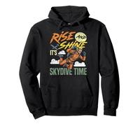 Skydiving Retro Vintage Rise And Shine It's Skydive Time Pullover Hoodie