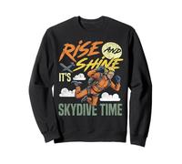 Skydiving Retro Vintage Rise And Shine It's Skydive Time Sweatshirt