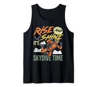 Skydiving Retro Vintage Rise and Shine It's Skydive Time Tank Top