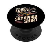 Skydiving Retro Vintage This Is My Lucky Sky Diving Shirt PopSockets Adhesive PopGrip