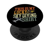 Skydiving Retro Vintage This Is My Lucky Sky Diving Shirt PopSockets Adhesive PopGrip
