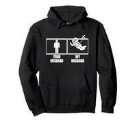 Skydiving Your Husband My Husband Wife Funny Skydiver Pullover Hoodie