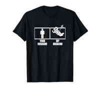 Skydiving Your Husband My Husband Wife Funny Skydiver T-Shirt