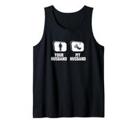 Skydiving Your Husband My Husband Wife Funny Skydiver Tank Top