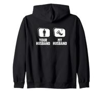 Skydiving Your Husband My Husband Wife Funny Skydiver Zip Hoodie