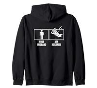 Skydiving Your Husband My Husband Wife Funny Skydiver Zip Hoodie