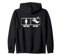Skydiving Your Wife My Wife Husband Funny Skydiver Zip Hoodie