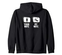 Skydiving Your Wife My Wife Husband Funny Skydiver Zip Hoodie