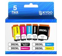 Skydo 202XL Ink Cartridge Compatible for Epson 202 XL Ink Cartridges for XP-6100 XP-6105 XP-6000 XP-6005 XP-6001 Printer (With Latest Chip, 5-Pack)