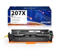 Skydo 207X Toner Black, With Chip, High Yield, Compatible for HP 207X W2210X Black Toner Cartridge Compatible for HP Color LaserJet Pro M255dw M255nw MFP M282nw M283fdn M283fdw Printer (1-Black)