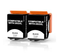 Skydo Compatible for 202XL Ink Cartridge Black (550 Pages, High Yield) Compatible for Epson Compatible for 202 XL Black for XP-6100 XP-6105 XP-6000 XP-6005 XP-6001 Printer (With Latest Chip, 2-Black)