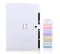 SKYDUE A4 Folder, Folders for Paperwork A4 with 5 Pocket, Expanding File Folder, Paperwork Organiser, Expanding Files for School Home Travel(White)
