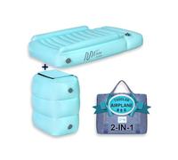 SKYDUSK DESIGN Inflatable Airplane Bed for Kids - Comfortable Toddler Plane Travel Set, Travel Bag - Footrest for Long Flights - Portable Blow Up Kid Bed with Air Pump
