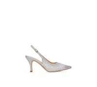 'Skye' Sparkly Mesh Stiletto Heel Slingback Occasion Court Shoes XY London Silver 5