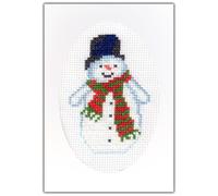 Skye Stitching & Photos Christmas Snowman - 14 Count Cross Stitch A6 Card Kit (White Card)
