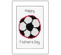 Skye Stitching & Photos Happy Fathers Day, Football Design - 14 Count Cross Stitch A6 Card Kit (Red)