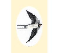 Skye Stitching & Photos Swift Swallow - Birthday/Plain A6 Greeting - Cross Stitch Card Kit