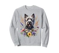 Skye Terrier Dog Summer Wildflowers Artwork Sweatshirt