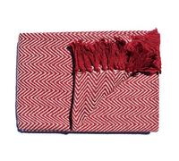 Rapport Home Rapport Skye Herringbone Red Throw 127X152, 100Percent_Cotton, 127 x 152 cm
