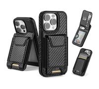 SkyEagle Compatible with iPhone 15 Pro Wallet Case with Card Holder,Women Men Phone Case PU Leather RFID Blocking Shockproof Magnetic Flip Cover Credit Card Slots Kickstand,for Apple 15 Pro,(Black)