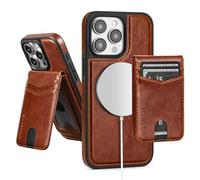 SkyEagle Compatible with Magsafe 2 in 1 Detachable iPhone 16 Pro Max Wallet Case with Card Holder,Women Men Magnetic PU Leather RFID Blocking Flip Kickstand Credit Slots,for Apple 16 ProMax,Brown