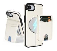 SkyEagle Compatible with Magsafe 2 in 1 Detachable iPhone 16e Wallet Case with Card Holder,Women Men,Magnetic PU Leather RFID Blocking Flip Kickstand Credit Card Slots,for Apple 16e 2025,White