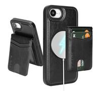 SkyEagle Compatible with Magsafe 2 in 1 Detachable iPhone 16e Wallet Case with Card Holder,Women Men,Magnetic PU Leather RFID Blocking Flip Kickstand Credit Card Slots,for Apple 16e 2025,Black