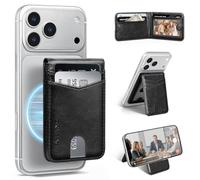 SkyEagle Compatible with Magsafe Case with Card Holder for Men Women Magnetic Ultra-Thin Wallet Bracket Adjustable Bracket for iPhone 17/16/15/14/13/12 Pro/Pro Max/PlusSeries,Black