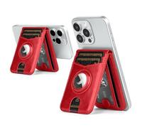 SkyEagle Compatible with Magsafe Case with RFID Blocking Card Holder pocket, Red, Airtag Wallet, Airtag Wallet