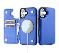 SkyEagle Compatible with Magsafe for iPhone 16 Plus Wallet Case with Card Holder,Women Men Phone Case PU Leather Kickstand Flip Protective Cover Credit Card Slots for Apple 16 Plus,Ultramarine