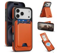 SkyEagle Compatible with Magsafe for iPhone 17 Pro Max Wallet Case with Card Holder Kickstand RFID Blocking Flip Folio Cover Credit Card Slots PU Leather Men Women,Phone Case,Orange