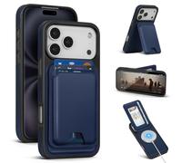 SkyEagle Compatible with Magsafe for iPhone 17 Pro Wallet Case with Card Holder Kickstand RFID Blocking Flip Folio Cover Credit Card Slots PU Leather Men Women,Phone Case,Blue