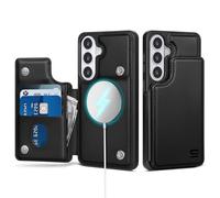 SkyEagle Compatible with Magsafe for Samsung Galaxy S26 Plus Wallet Case with Card Holder,Women Men Phone Case PU Leather Kickstand Flip Protective Cover Credit Card Slots,Black