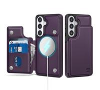 SkyEagle Compatible with Magsafe for Samsung Galaxy S26 Plus Wallet Case with Card Holder,Women Men Phone Case PU Leather Kickstand Flip Protective Cover Credit Card Slots,Purple
