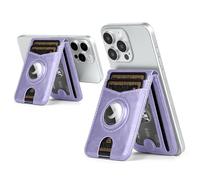 SkyEagle for Magsafe Wallet Stand with Airtag Holder,PU Leather RFID Blocking Card Holder,5 Card Slots,ID Window,Flip Kickstand for iPhone 16/15/14/13/12/Pro/Max/Plus,Not Fit iPhone MiniLight Purple
