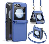 SkyEagle for Samsung Galaxy Z Flip 6 5G Phone Case,Galaxy Z Flip 6 Leather Case,PU Leather Ultra Thin Slim Durable Non-Slip Crossbody Phone Case Protective Cover,for Galaxy Z Flip 6 5G,Purple Blue